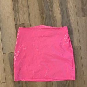 Pink latex skirt